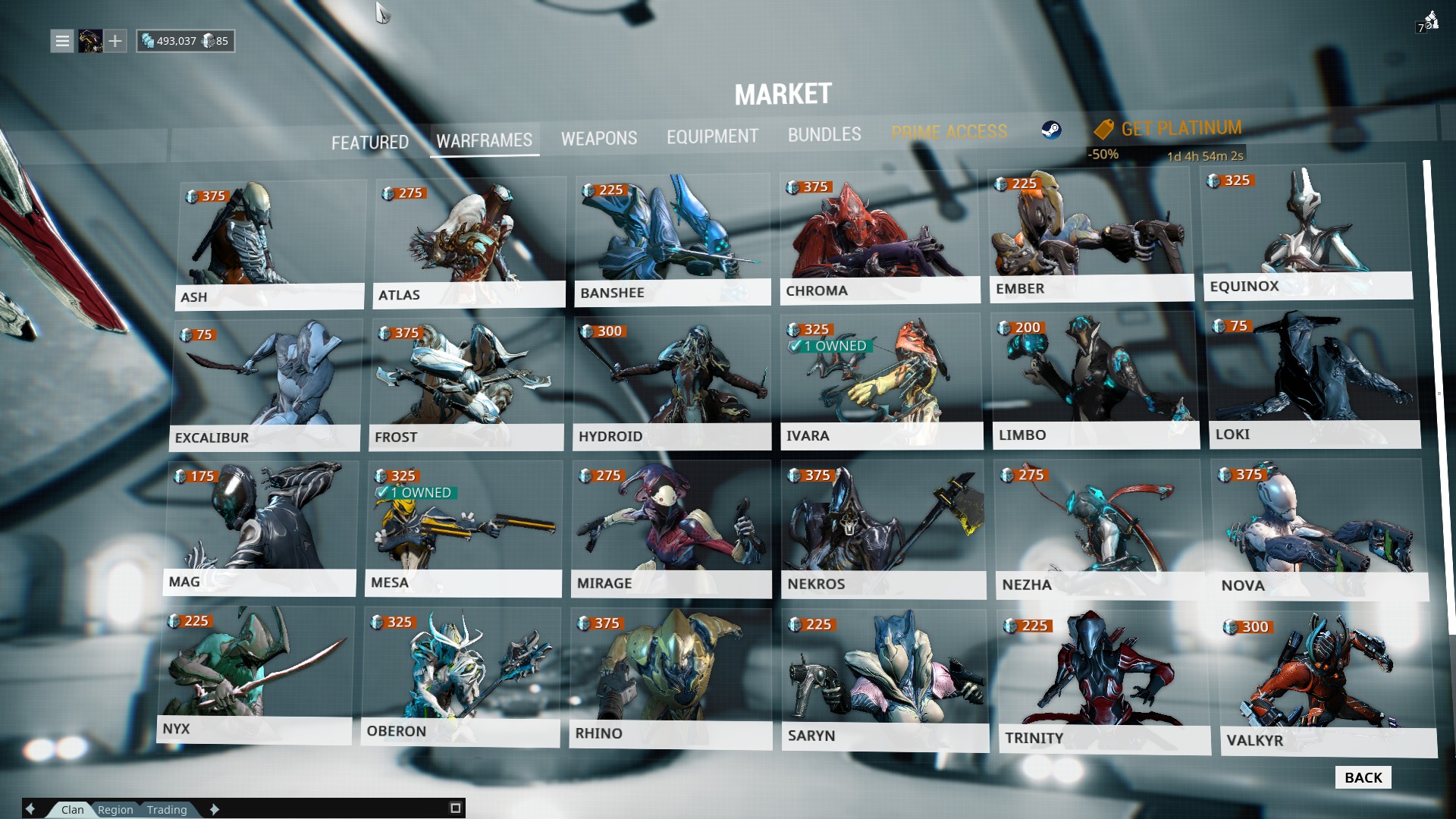 Warframe market